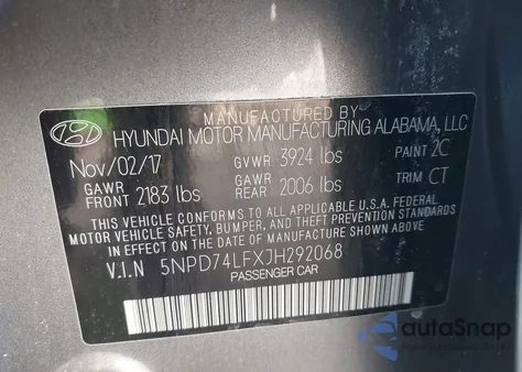 2018 Hyundai Elantra Se из США, поврежденный, VIN 5NPD74LFXJH292068